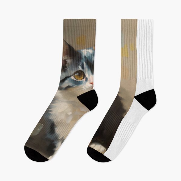 Item preview, Feline Intensity: A fierce kitty oil painting designed and sold by KH-GardenEden.