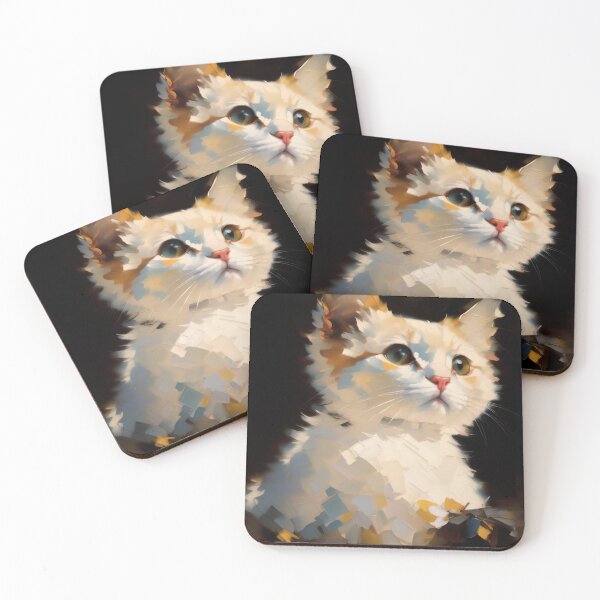 Item preview, Feline Vigilance: A watchful kitty oil painting designed and sold by KH-GardenEden.