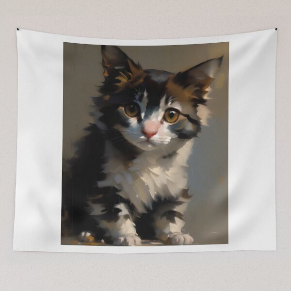 Item preview, Feline Majesty: A regal kitty oil painting designed and sold by KH-GardenEden.