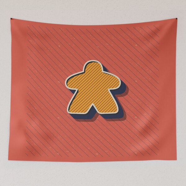 Item preview, Red Vintage Retro Board Game Meeple designed and sold by BeamGeeks.