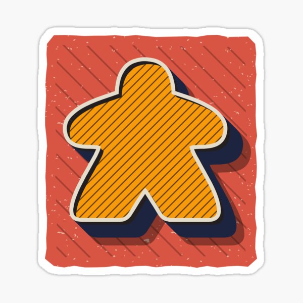 Item preview, Red Vintage Retro Board Game Meeple designed and sold by BeamGeeks.