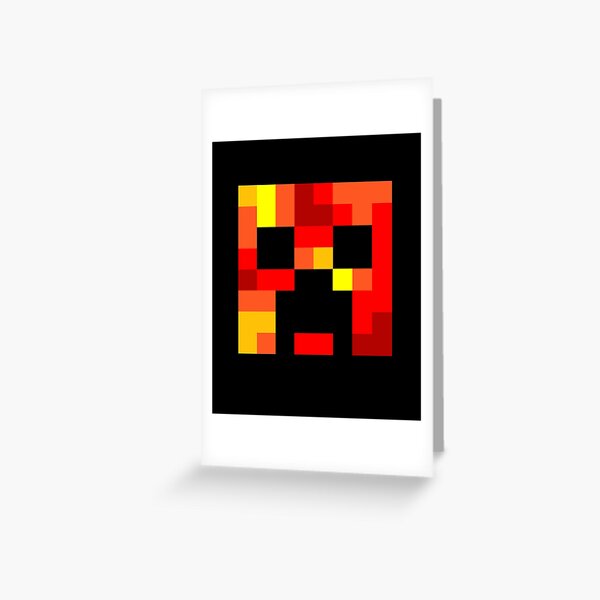 Creeper Face Pixel Art Build-On Greeting Card