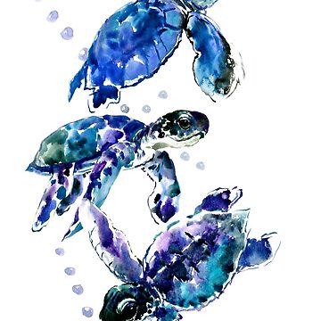 Artwork thumbnail, Three Sea Turtles by surenart