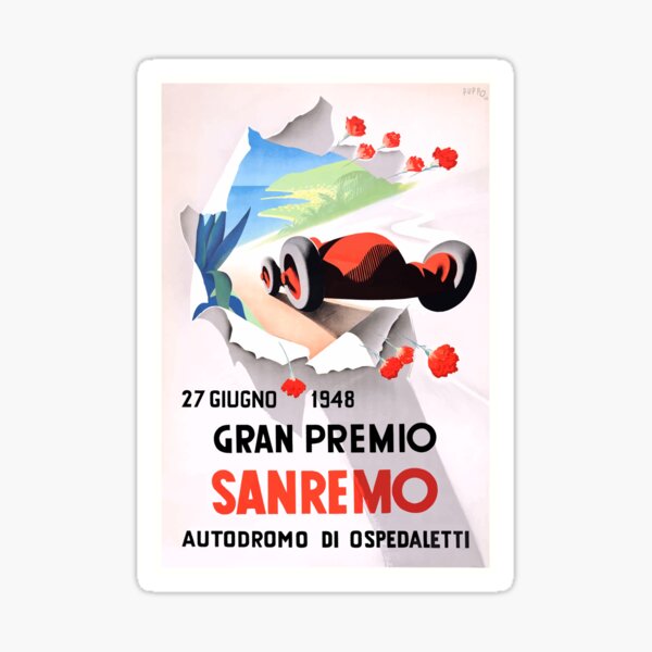Item preview, 1948 SAN REMO Italian Grand Prix Racing Poster designed and sold by retrographics.