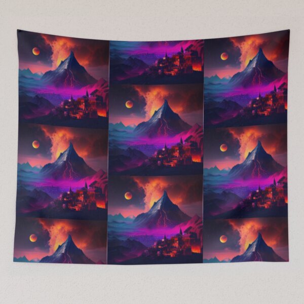 Item preview, Medieval fantasy city in the Crater of the volcano designed and sold by Overthinker9.