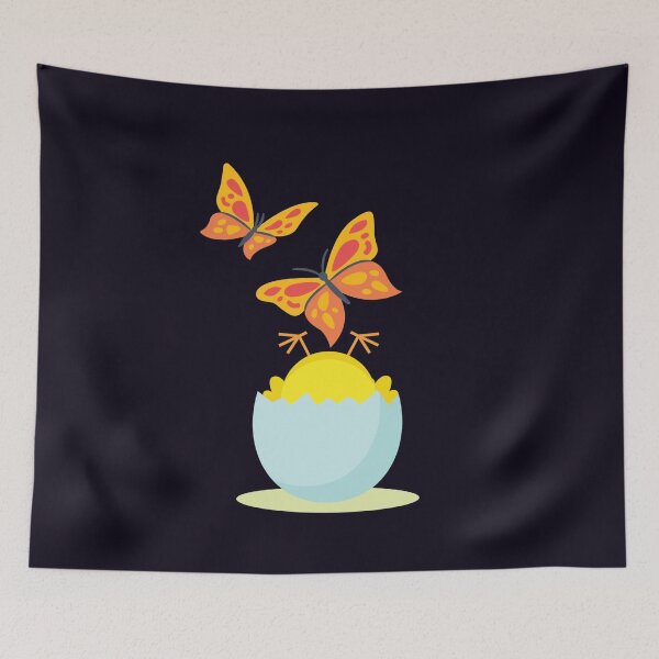 Item preview, Easter: Baby Chick Upside Down in Cracked Egg, Butterflies! designed and sold by TaraTs.