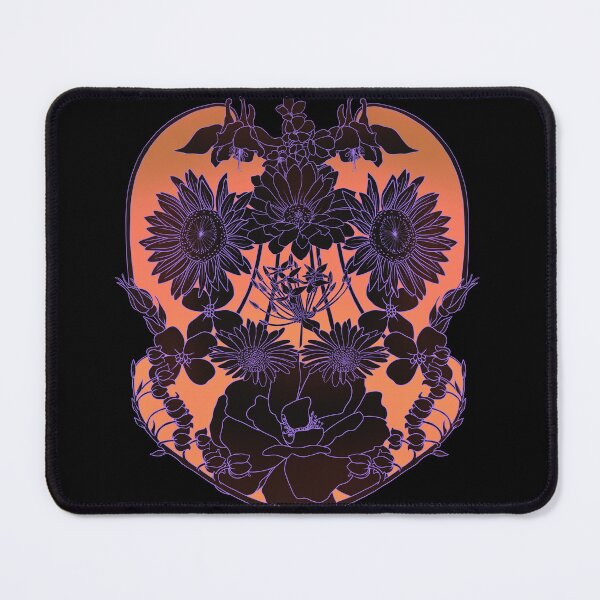 Item preview, Surreal Face design made from random flowers, orange background designed and sold by DaveDanchuk.