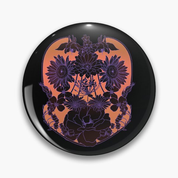 Item preview, Surreal Face design made from random flowers, orange background designed and sold by DaveDanchuk.
