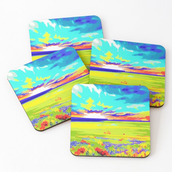 Item preview, Stunning beautiful colorful watercolor scenery landscape Magritte Style designed and sold by PixelPizzazz.