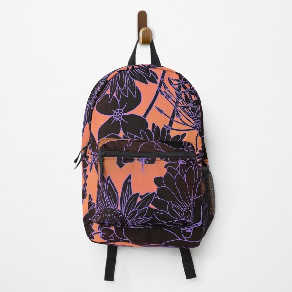 Item preview, Surreal Face design made from random flowers, orange background designed and sold by DaveDanchuk.