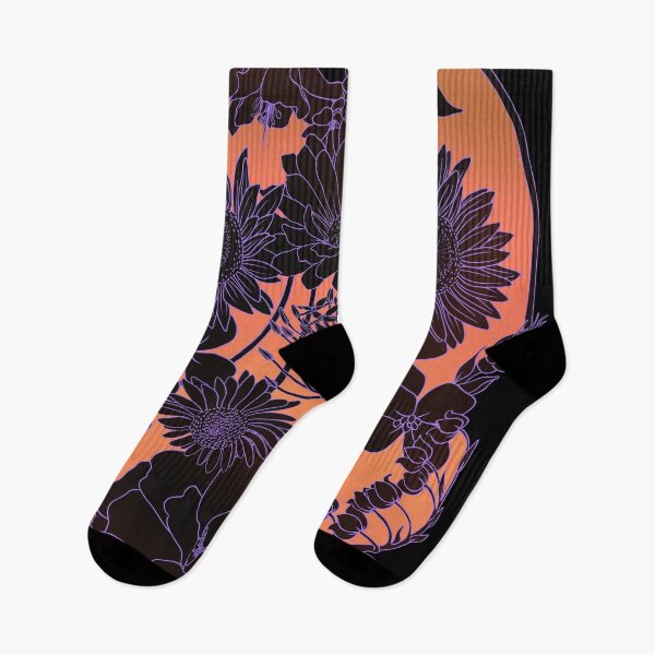 Item preview, Surreal Face design made from random flowers, orange background designed and sold by DaveDanchuk.