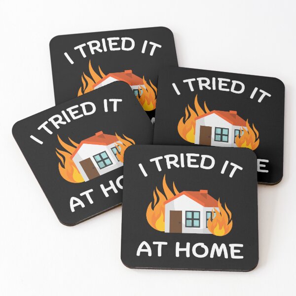 Item preview, Eye-Catching Design: Burning House with 'I Tried It At Home' Message designed and sold by SimpliText.