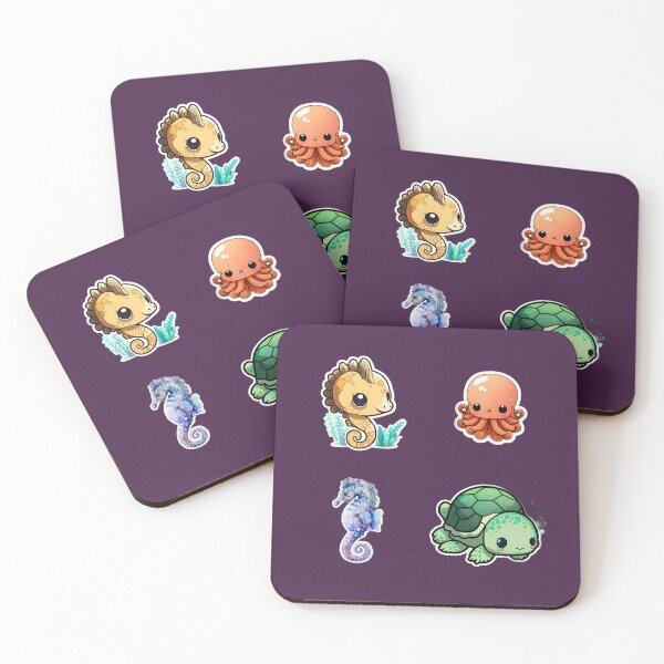 Item preview, 4 Cute Drawings of Sea Animals designed and sold by beluxe.