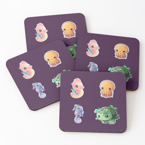 Item preview, 4 Cute Drawings of Sea Animals designed and sold by beluxe.