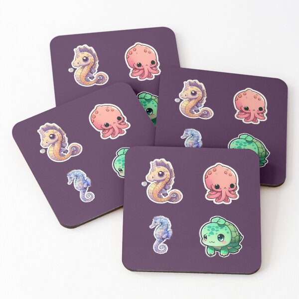 Item preview, 4 Cute Drawings of Sea Animals designed and sold by beluxe.