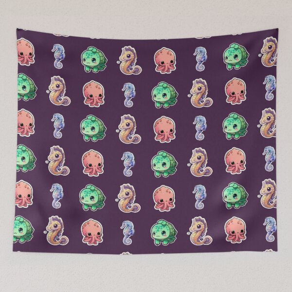 Item preview, 4 Cute Drawings of Sea Animals designed and sold by beluxe.