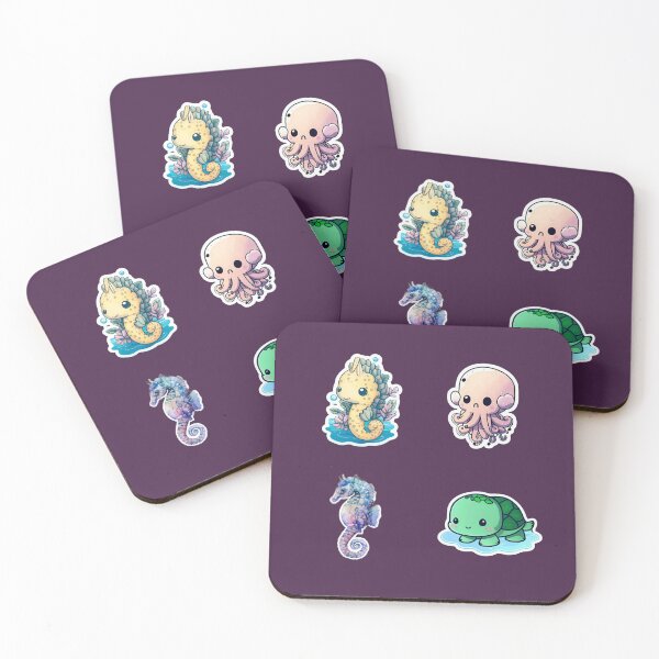 Item preview, 4 Cute Drawings of Sea Animals designed and sold by beluxe.