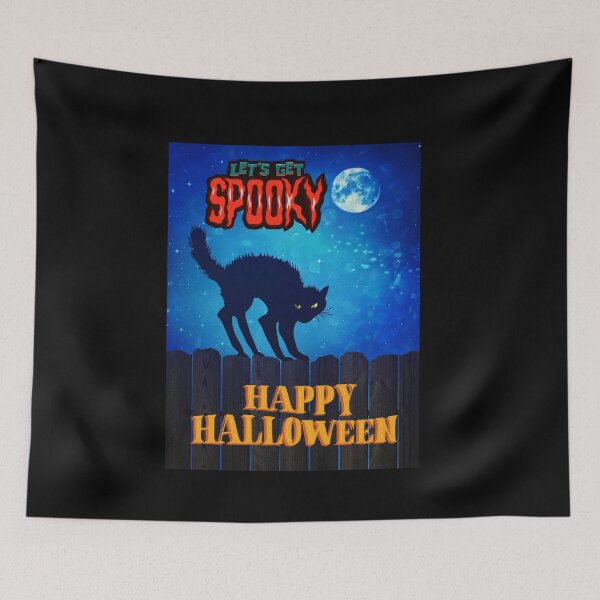 Item preview, Happy Halloween Lets Get Spooky Black Cat designed and sold by teewearstyle.