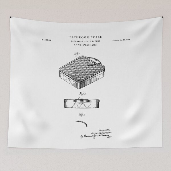 Item preview, Bathroom scale Patent Drawing Blueprint designed and sold by Vintago.