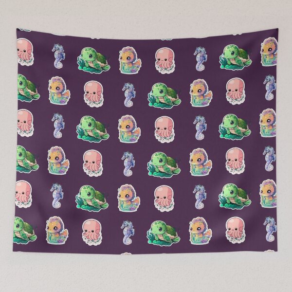 Item preview, Cute Drawings of Sea Animals designed and sold by beluxe.