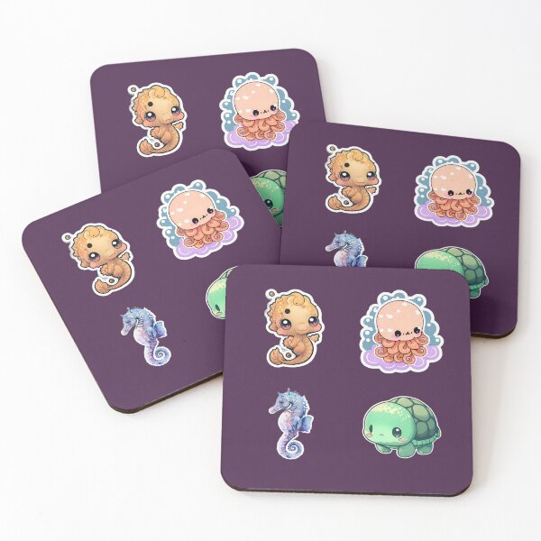 Item preview, 4 Cute Drawings of Sea Animals designed and sold by beluxe.