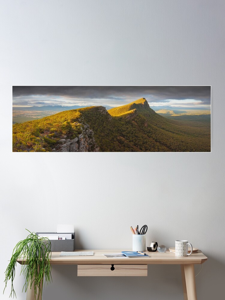 Thumbnail 2 of 3, Poster, Signal Peak from Mt Abrupt, Grampians, Victoria, Australia designed and sold by Chockstone.