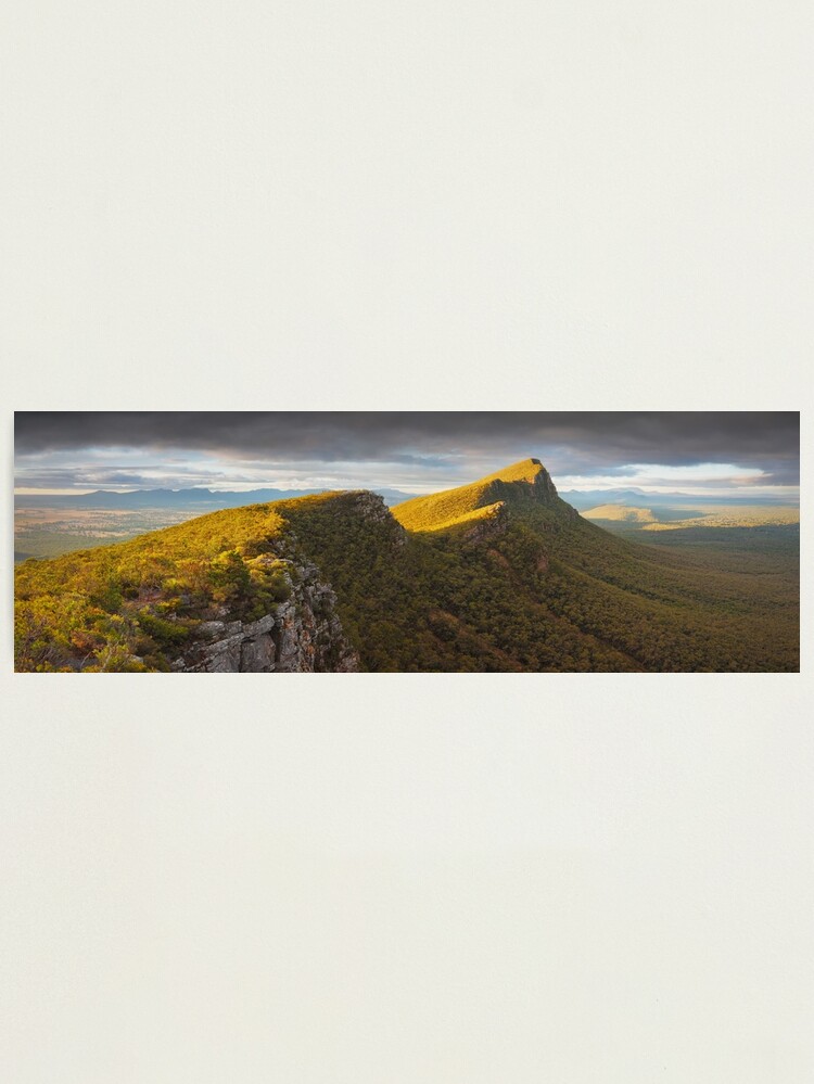 Thumbnail 1 of 3, Photographic Print, Signal Peak from Mt Abrupt, Grampians, Victoria, Australia designed and sold by Chockstone.