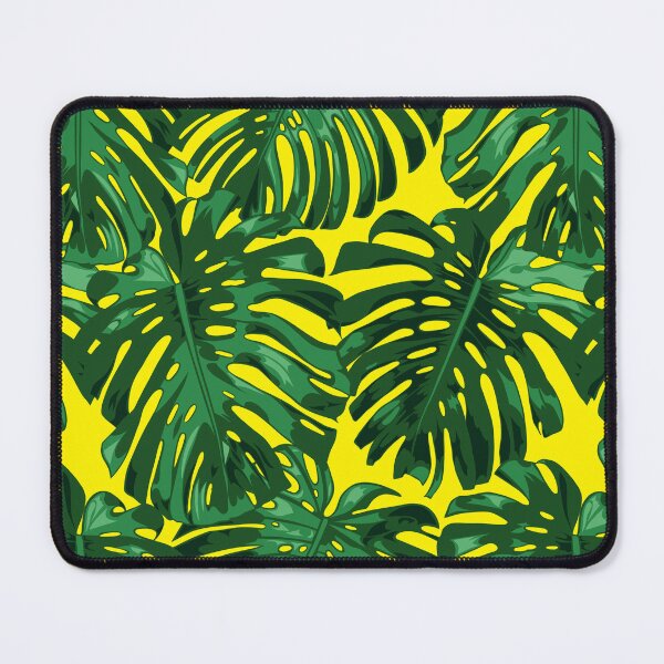 Item preview, Tropical Dark Green Yellow Monstera Leaves Pattern designed and sold by JessicaAmber.