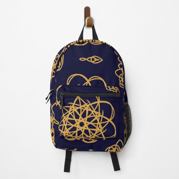 Item preview, Blue gold atomic pattern designed and sold by PixaBella.