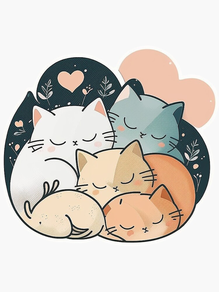 Wall sticker Kawaii Cat Sleep