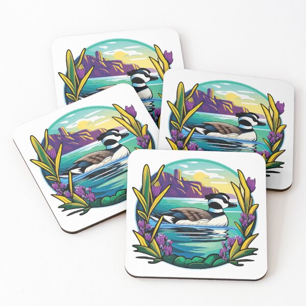Item preview, Bufflehead on a Lake Flower Frame designed and sold by Vector-nook.