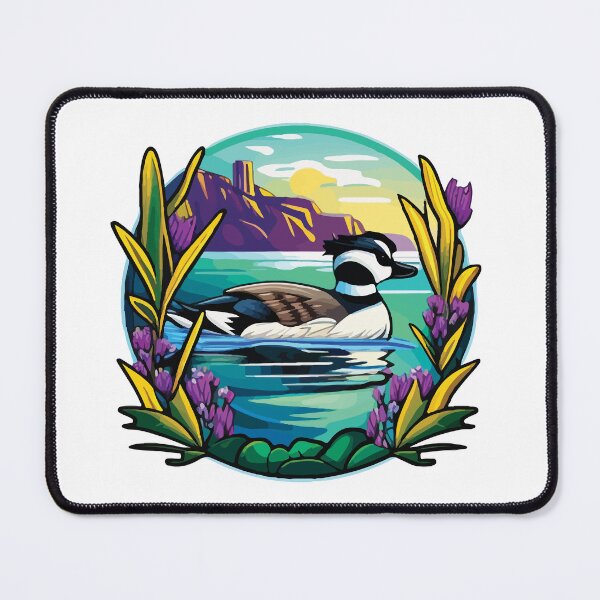 Item preview, Bufflehead on a Lake Flower Frame designed and sold by Vector-nook.