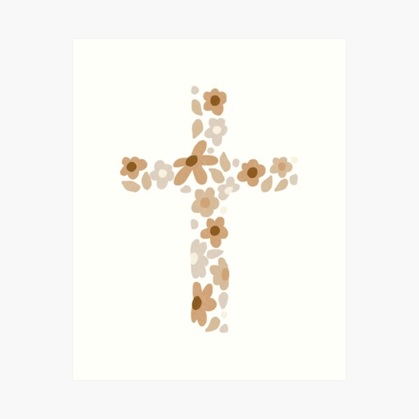 Item preview, Boho Christian Floral Cross Design designed and sold by MeanderCo.
