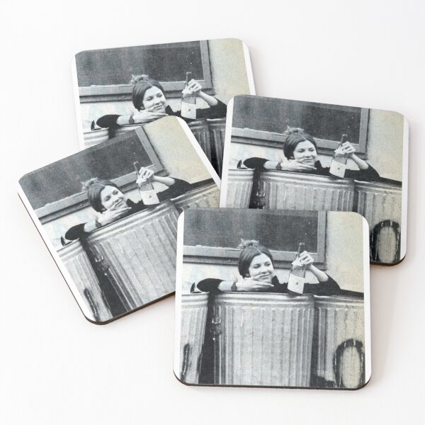 Carrie Fisher In A Bin Coasters (Set of 4)