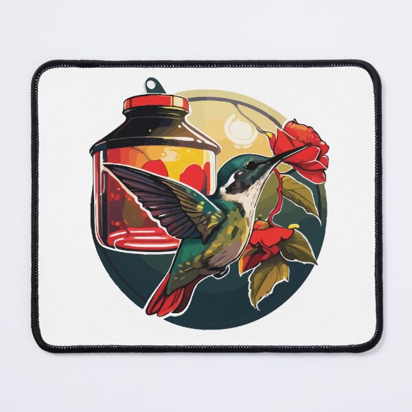 Item preview, Ruby-Throated Hummingbird by a Nectar Feeder designed and sold by Vector-nook.