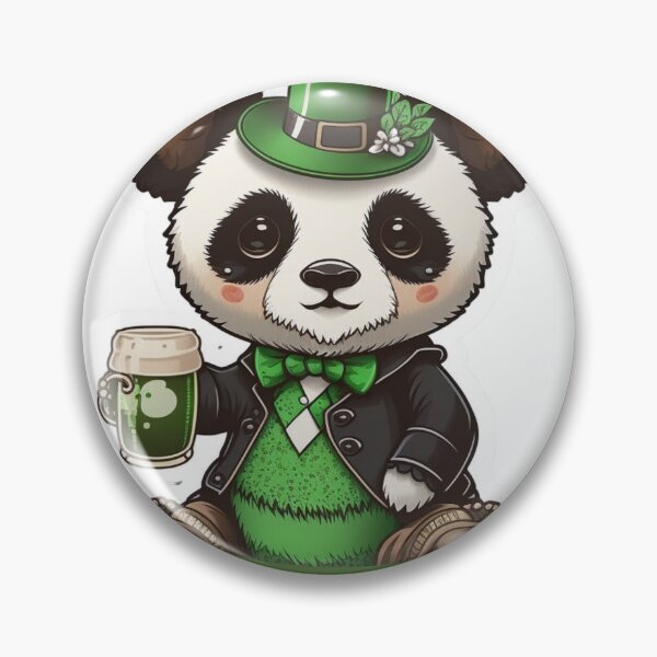 Item preview, St. Patrick's Day Lucky Panda designed and sold by RootNeeds.