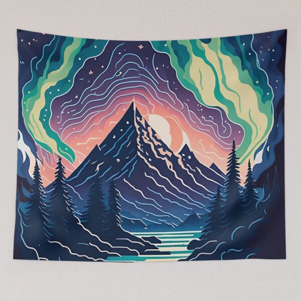 Item preview, Aurora borealis night landscape 03 designed and sold by Alan Javier Cordoba Espinosa.