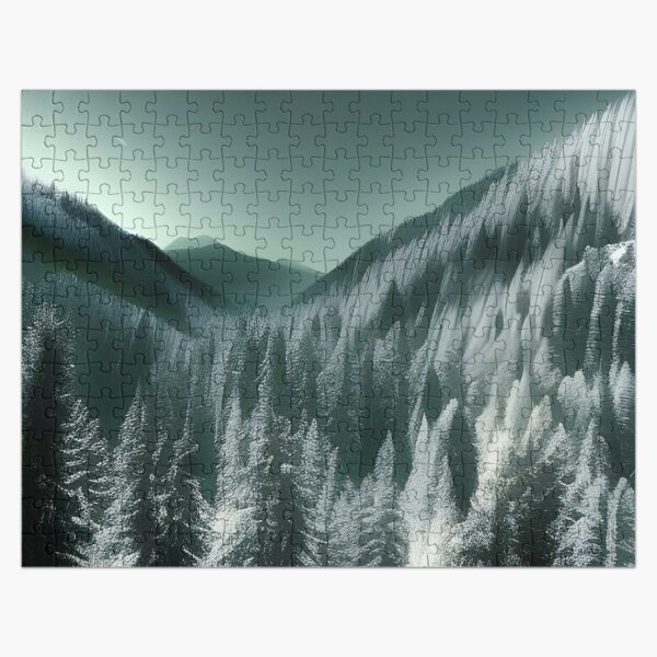 The mountain peaks are sleeping in the dark of night, The whole world&#39;s wrapped in slumber deep and tight Jigsaw Puzzle