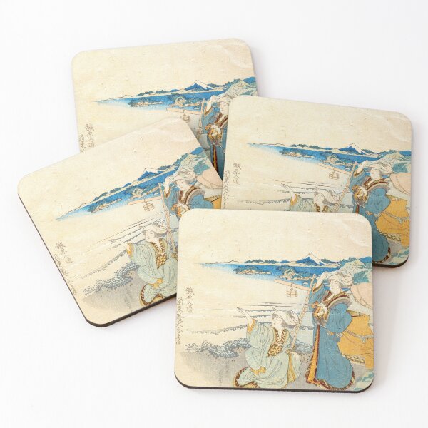 Item preview, Two Young Ladies at Shore, One Pointing - Katsushika Hokusai designed and sold by SimpleJoyStyle.