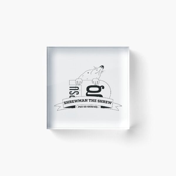 Shrewman the Shrew - Black Acrylic Block