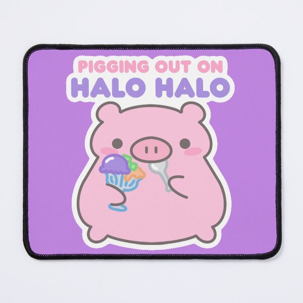 Item preview, Cute Pig Eating Halo-Halo designed and sold by ahahaitsart.