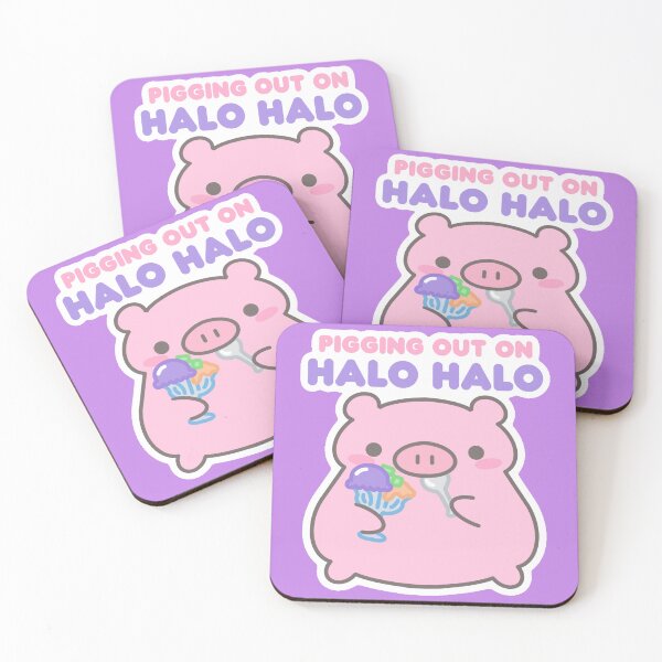 Item preview, Cute Pig Eating Halo-Halo designed and sold by ahahaitsart.