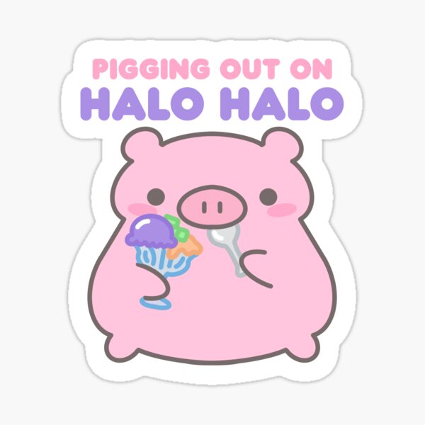 Cute Pig Eating Halo-Halo Sticker