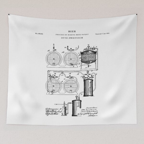 Item preview, Beer Patent Drawing Blueprint designed and sold by Vintago.