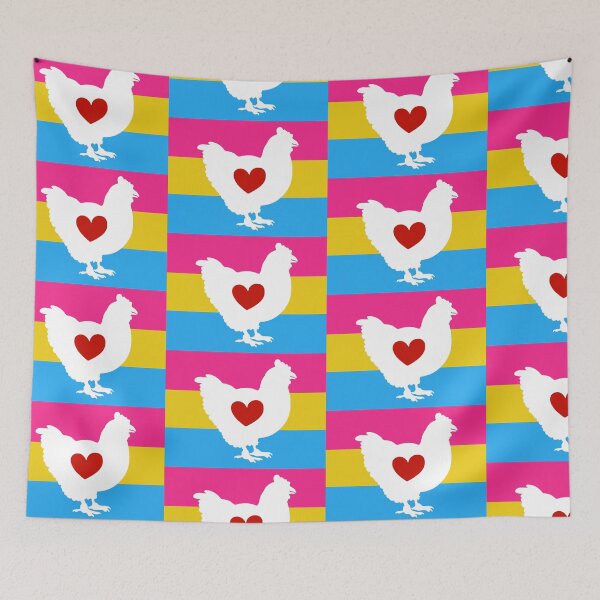 Item preview, Chicken Lover - LGBTQ Pansexual Heart Flag 01 designed and sold by Puddmuppy.