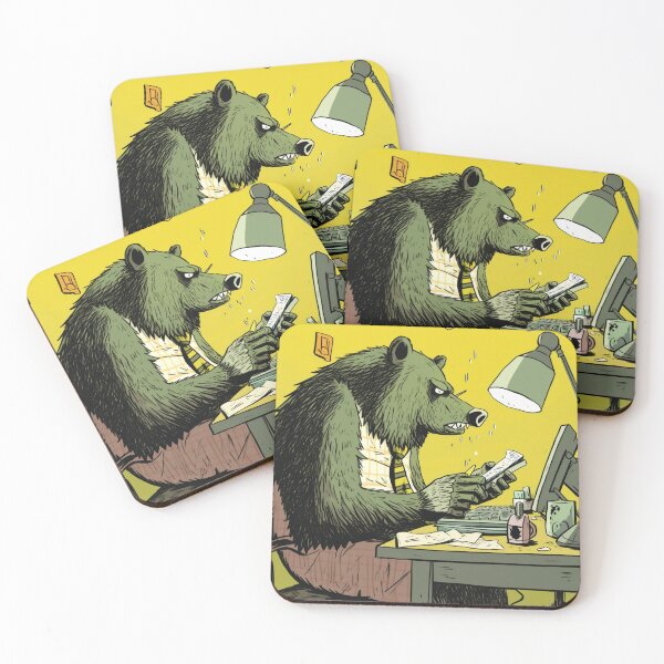 Item preview, Bearwolf hates work, office style satire designed and sold by Organic Creeps.