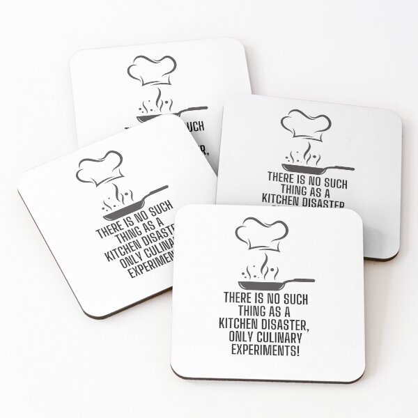 Item preview, Funny kitchen quote meme: There is no such thing as a kitchen disaster, only culinary experiments! designed and sold by PixelPizzazz.