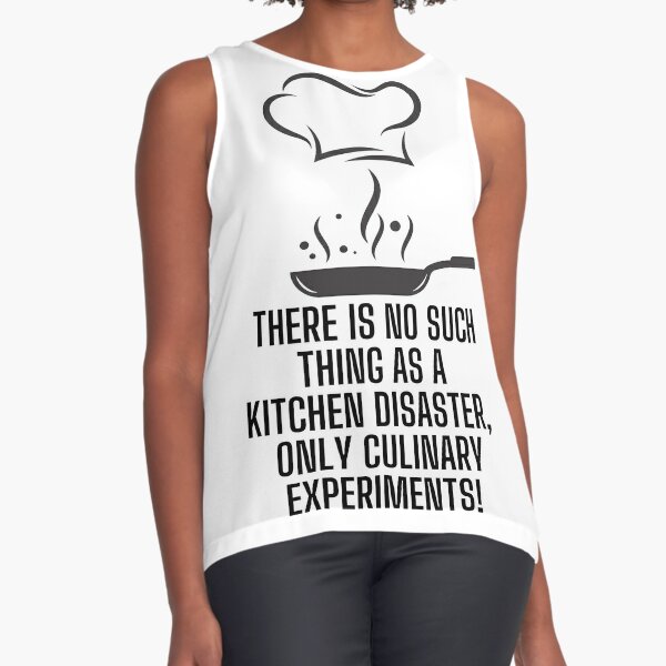 Funny kitchen quote meme: There is no such thing as a kitchen disaster,  only culinary experiments! Apron for Sale by PixelPizzazz