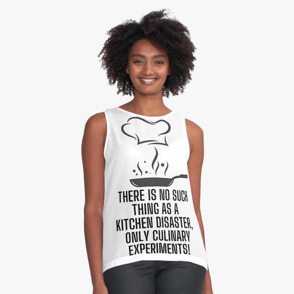 Funny kitchen quote meme: There is no such thing as a kitchen disaster,  only culinary experiments! Apron for Sale by PixelPizzazz