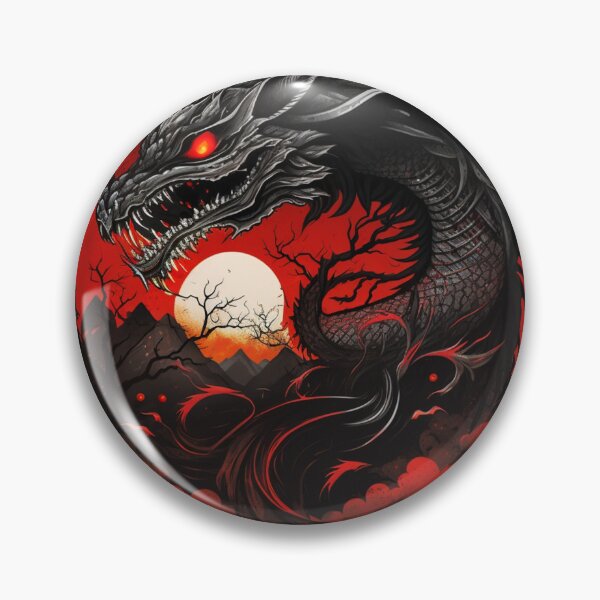 Item preview, chines yin yan black dragon designed and sold by merorangampo77.